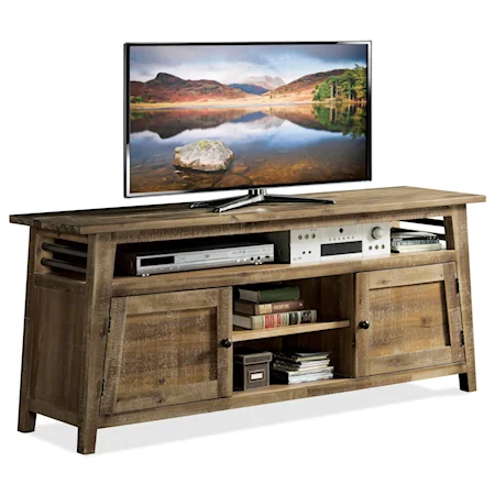 Industrial 66-Inch TV Console with Wire Management